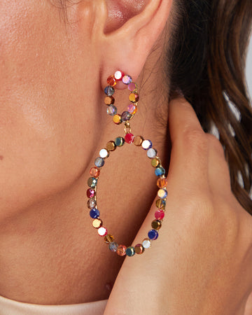 Multicolored Stone Dangle Earrings