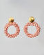 Gold Dangle Earrings With Pink Stones