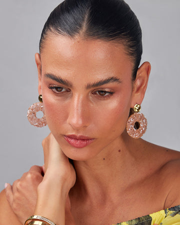 Gold Donut-Shaped Earrings