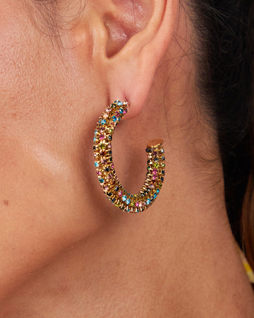 Sphere And Stone Pendant Earrings