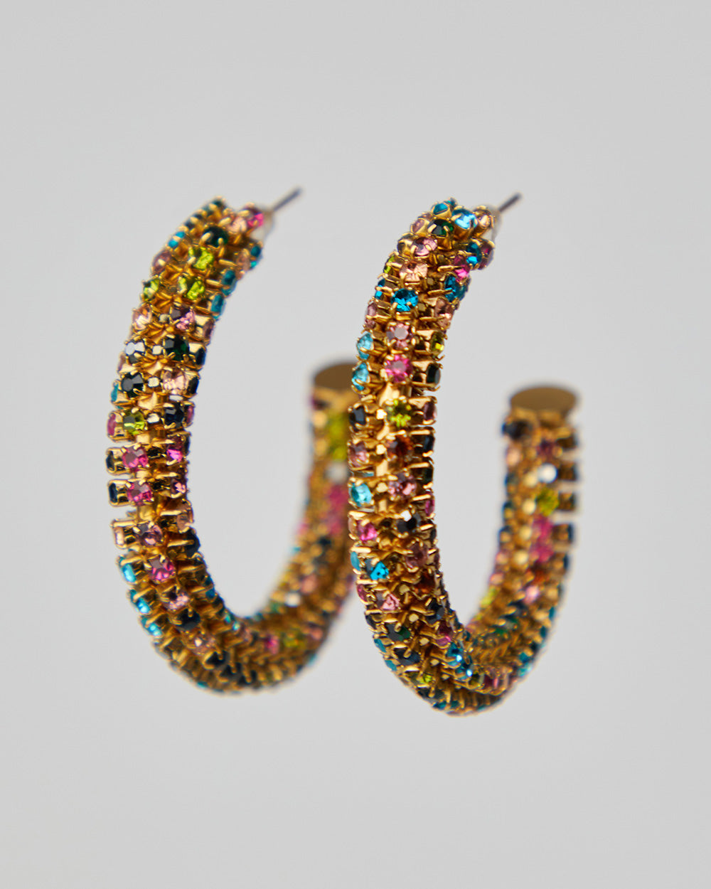 Sphere And Stone Pendant Earrings