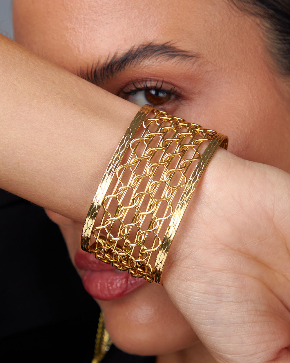 Wide Gold Bracelet