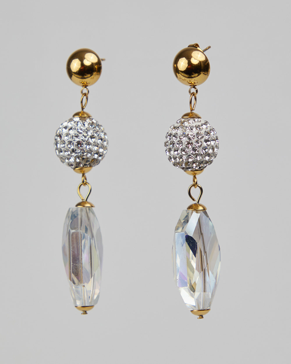 Pendant Earrings With Clear White Stones