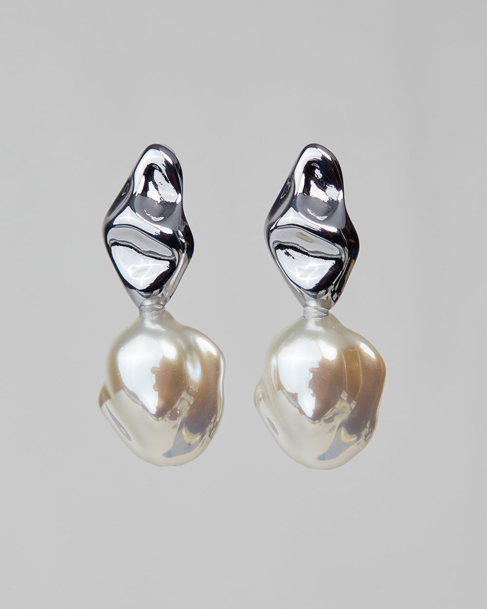 Silver Plated Dangle Earrings With Pearls