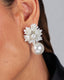 Flower And Pearl Drop Earrings In Silver
