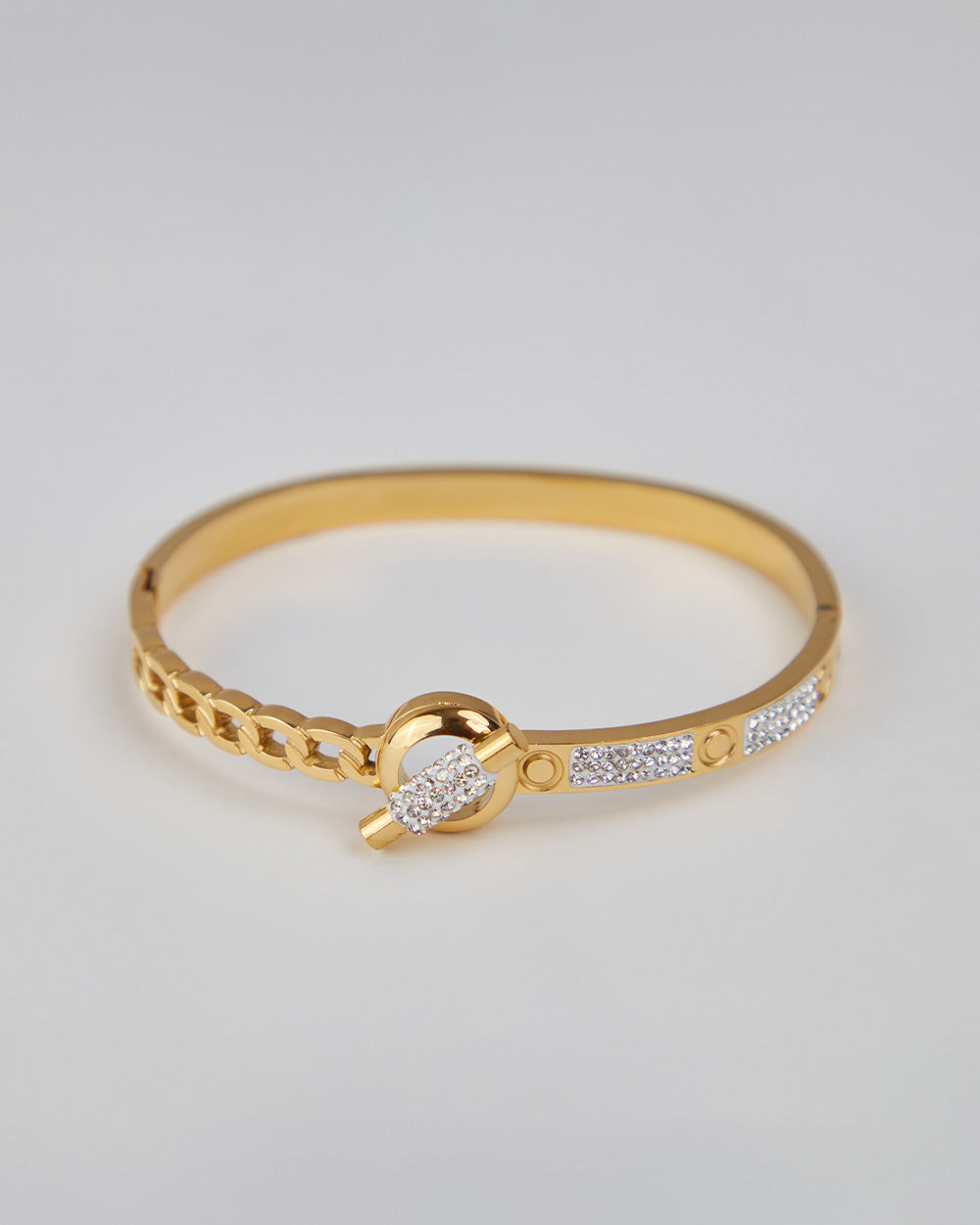 Gold Bracelet Chain And Rhinestones