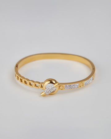 Gold Bracelet Chain And Rhinestones