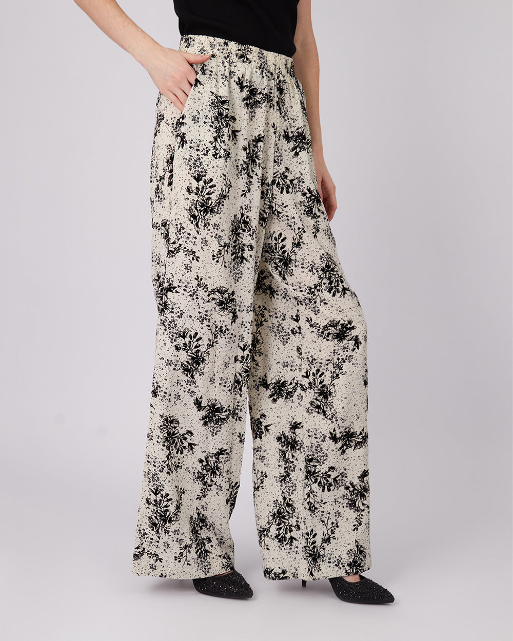 Cream Pant Floral Print