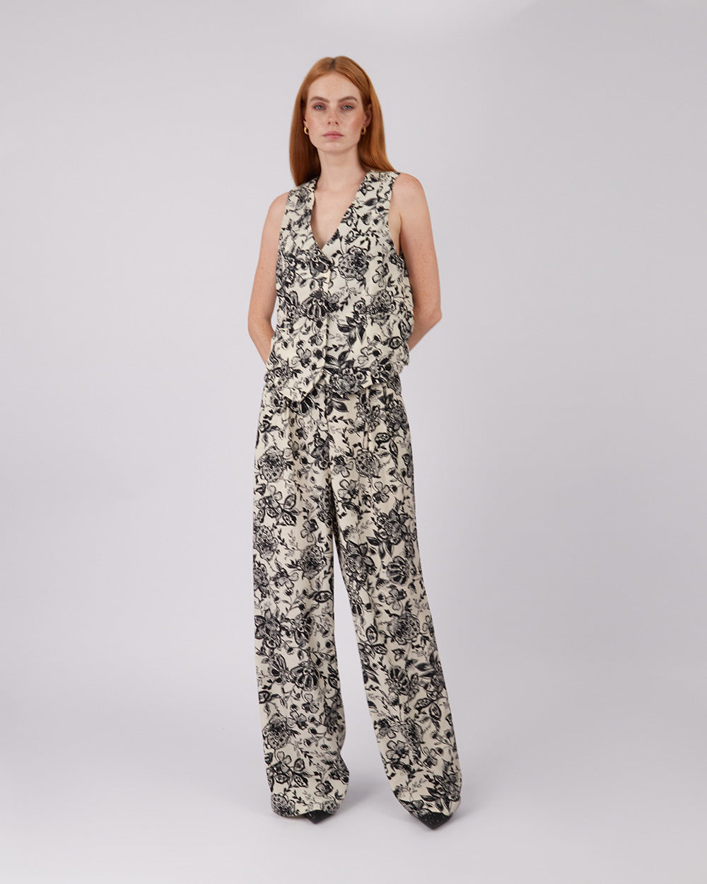 White Trousers Floral Print