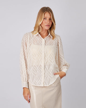 Cream Shirt Embossed Detail