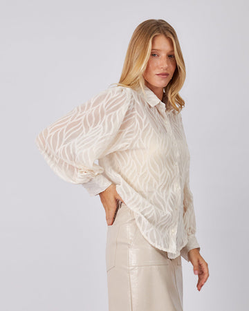 Cream Shirt Embossed Detail
