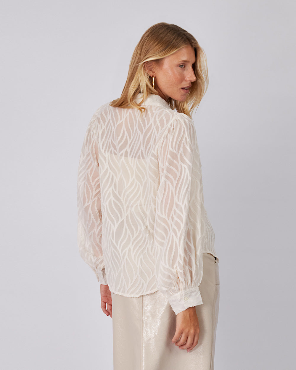Cream Shirt Embossed Detail