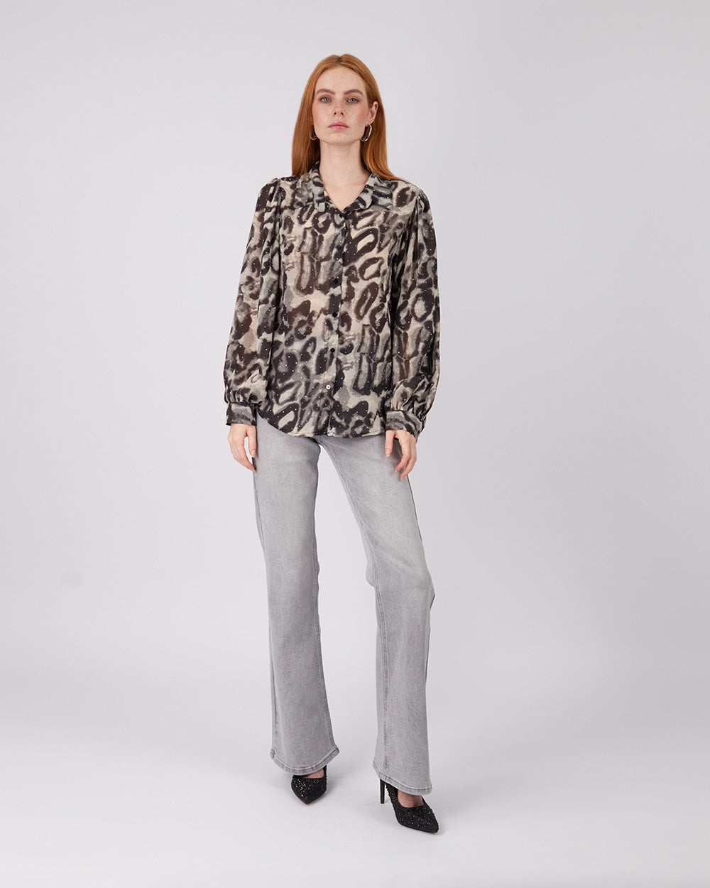 Grey Animal Print Shirt