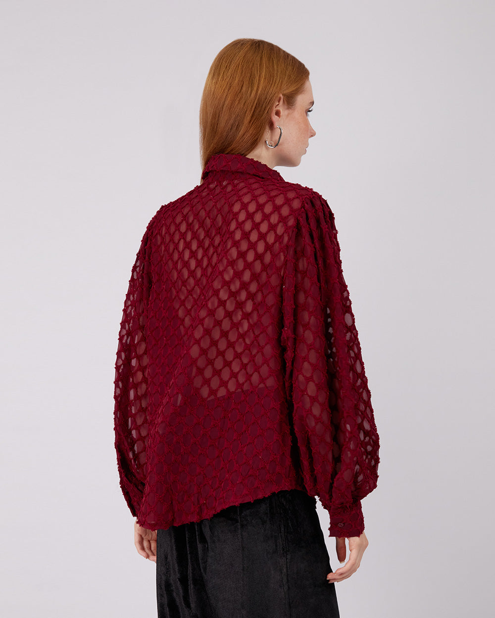Burgundi Shirt Carved Waves