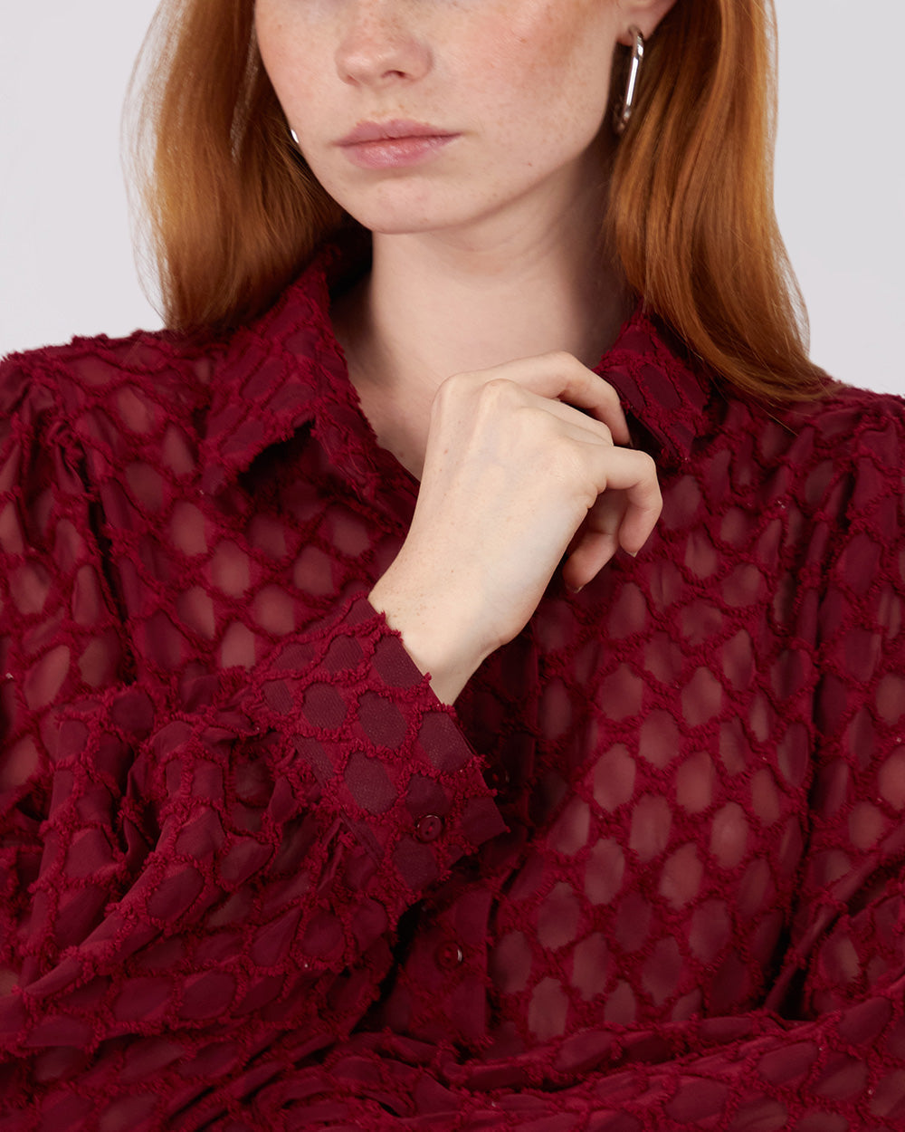 Burgundi Shirt Carved Waves