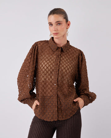 Cocoa Shirt Textured Waves
