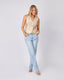 Beige Vest Embroidered Flowers