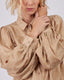 Sparkle Beige Silk Shirt