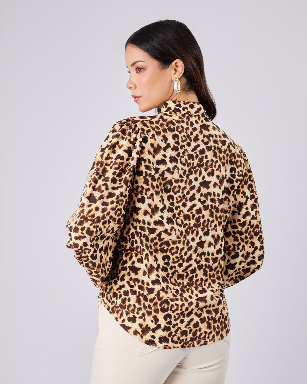 Embroidered Animal Print Shirt