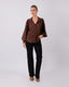 Brown Shirt With Leaf Print