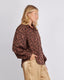Brown Shirt Leaf Print