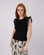 Black Knitted Top Ribbed Sleeves