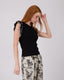 Black Knitted Top Ribbed Sleeves