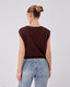 Brown Knitted Blouse  Shoulder Detail
