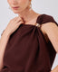 Brown Knitted Blouse  Shoulder Detail