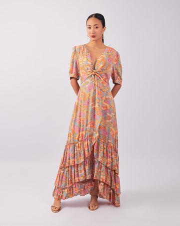 Multicolor Pleated Dress