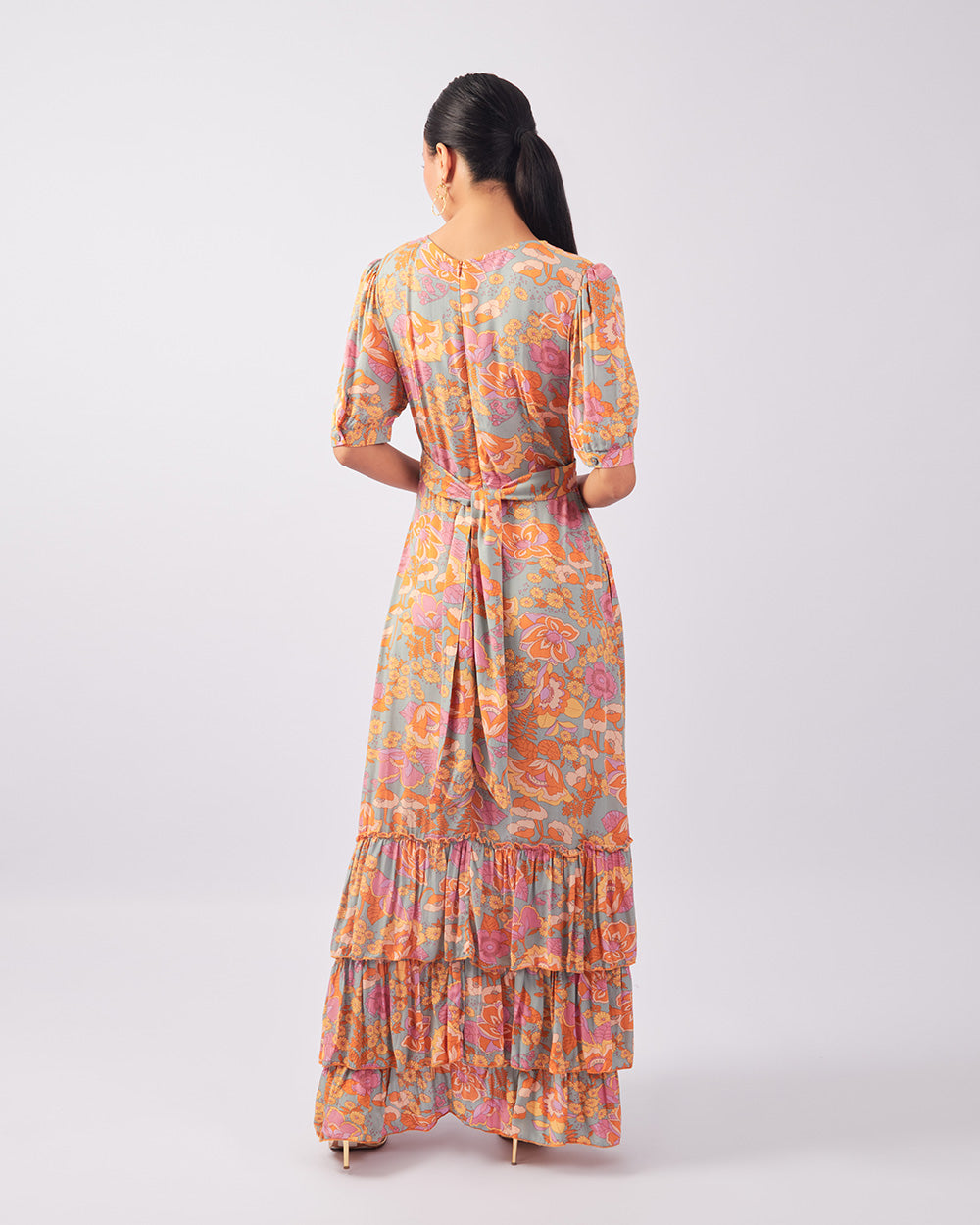 Multicolor Pleated Dress