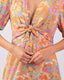 Multicolor Pleated Dress