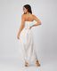White Strapless Midi Dress