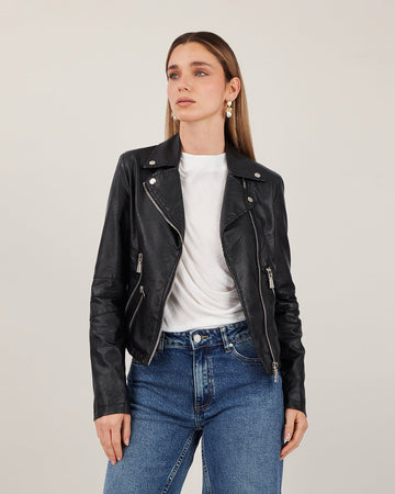 Black Biker Jacket With