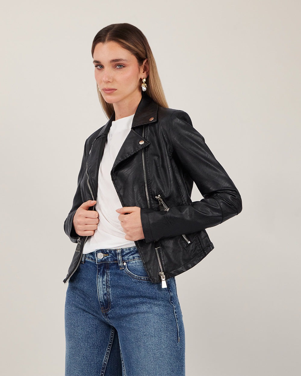 Black Biker Jacket With