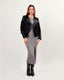 Black suede vegan leather jacket with double zipper flap