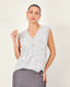 Gray Knit V-Neck Vest