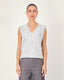 Gray Knit V-Neck Vest