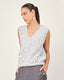 Gray Knit V-Neck Vest