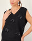 black Knit V-Neck Vest