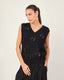 black Knit V-Neck Vest