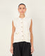 Cream Knit V-Neck Vest