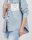 Light Blue Denim Jacket Embroidered Stones