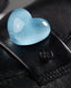 Flat Black Leather Light Blue Heart