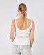 White Ribbed Knit Top