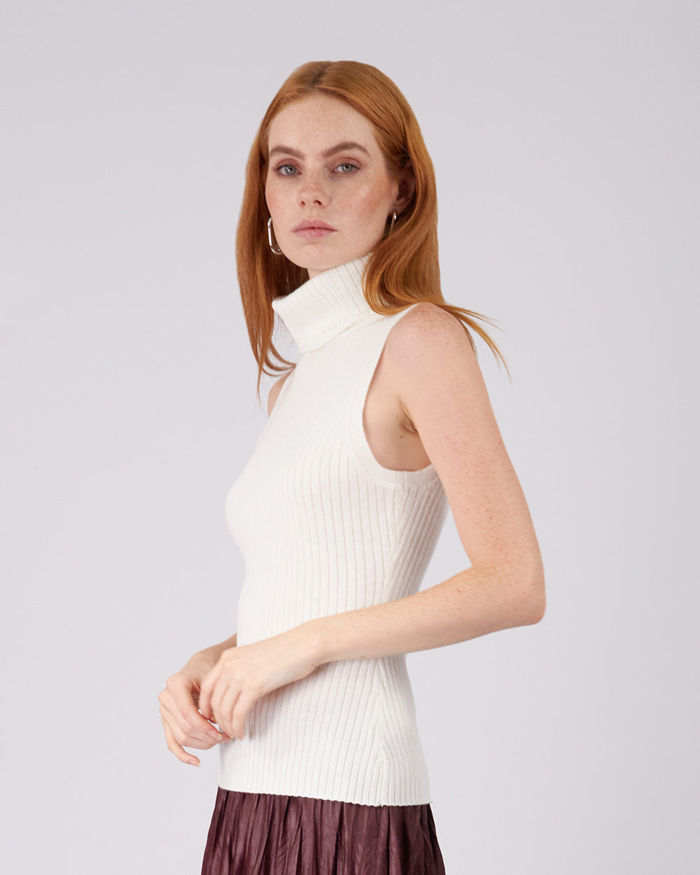 Ribbed Knit Pearl Top