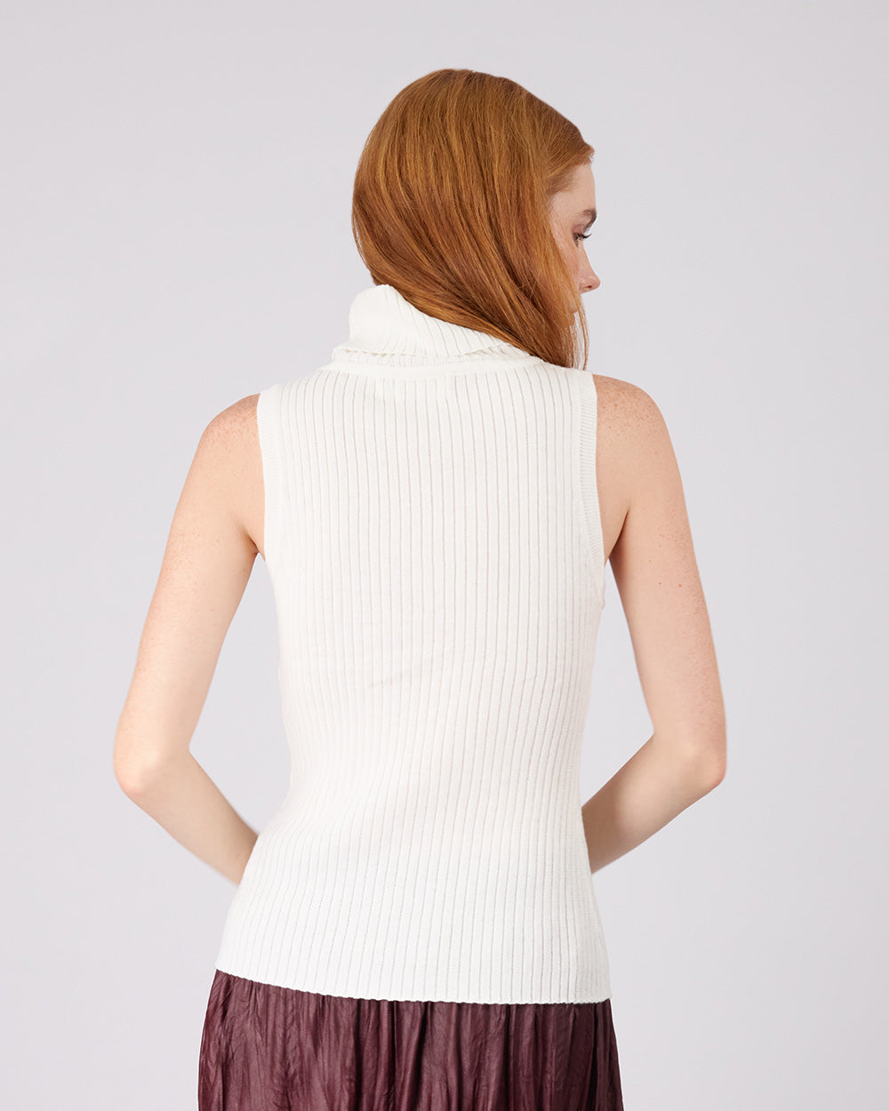Ribbed Knit Pearl Top