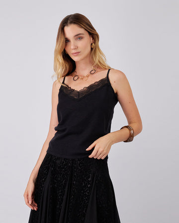 Black Knitted Lingerie With Lace