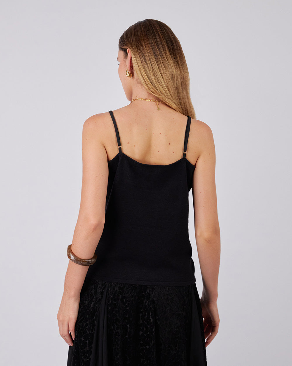 Black Knitted Lingerie With Lace