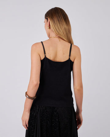 Black Knitted Lingerie With Lace